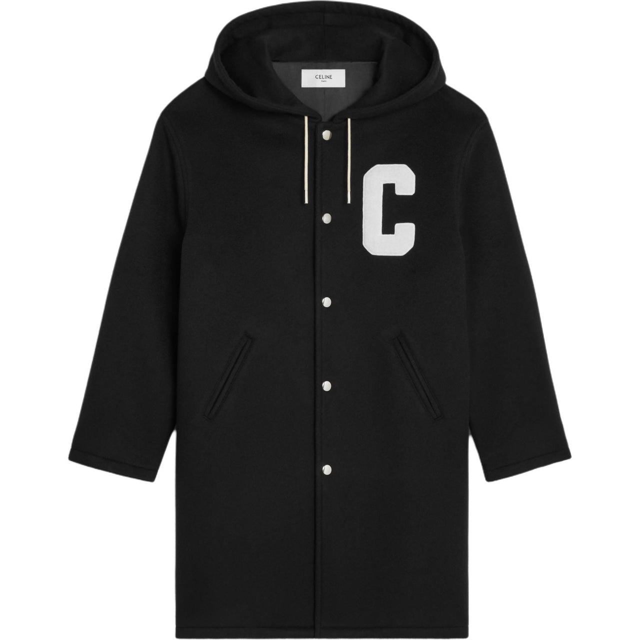 CELINE College Long Parka In Double-face Wool