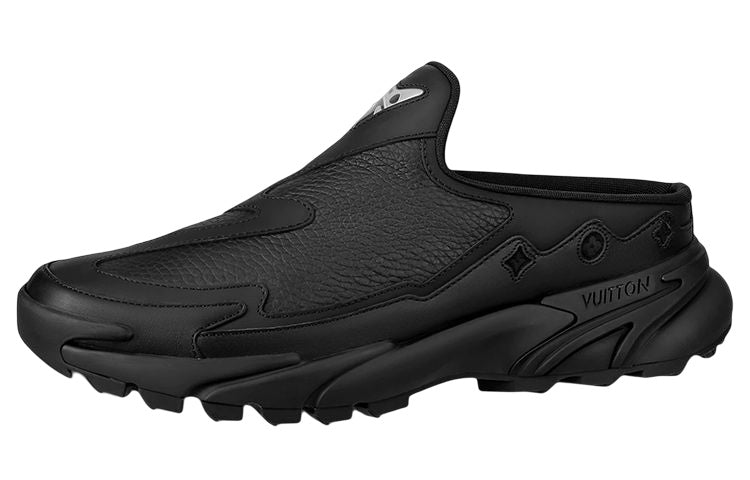 LOUIS VUITTON Runner Tatic Abrasion-Resistant Wrap-toe Slippers Men's Black