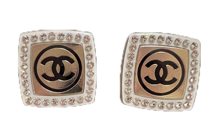 CHANEL Earrings Women's White/Gold