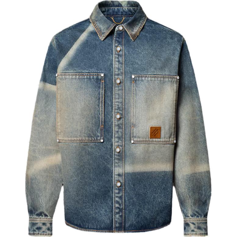 LOUIS VUITTON Sunfaded Effect Denim Long-Sleeved Shirt