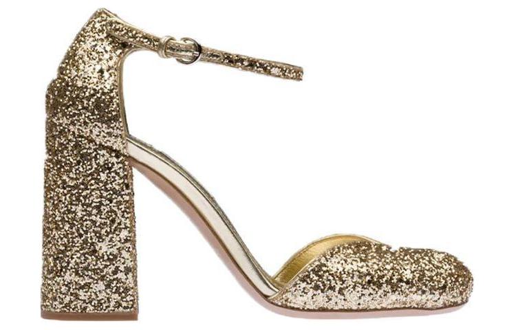 MIU MIU Chunky Heel High Heels 10cm Women's Pyrite