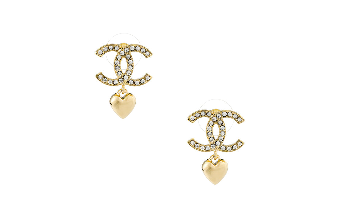 CHANEL Metal Earrings Women's Gold