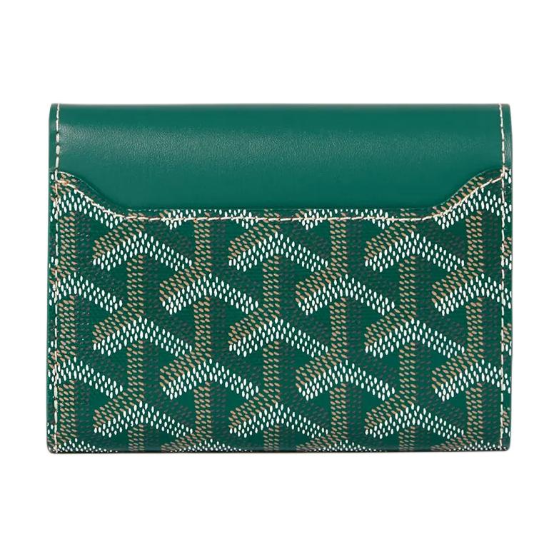 GOYARD Canvas With Calfskin Wallet Unisex Green