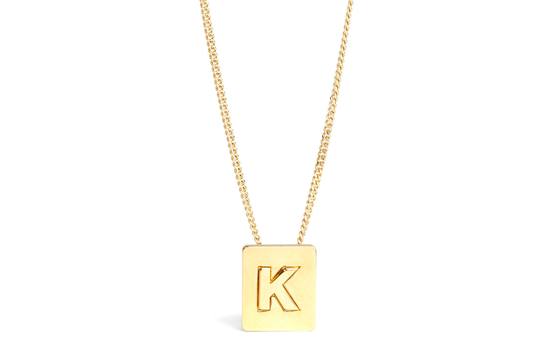 CELINE Alphabet K Necklace In Brass With Gold Finish