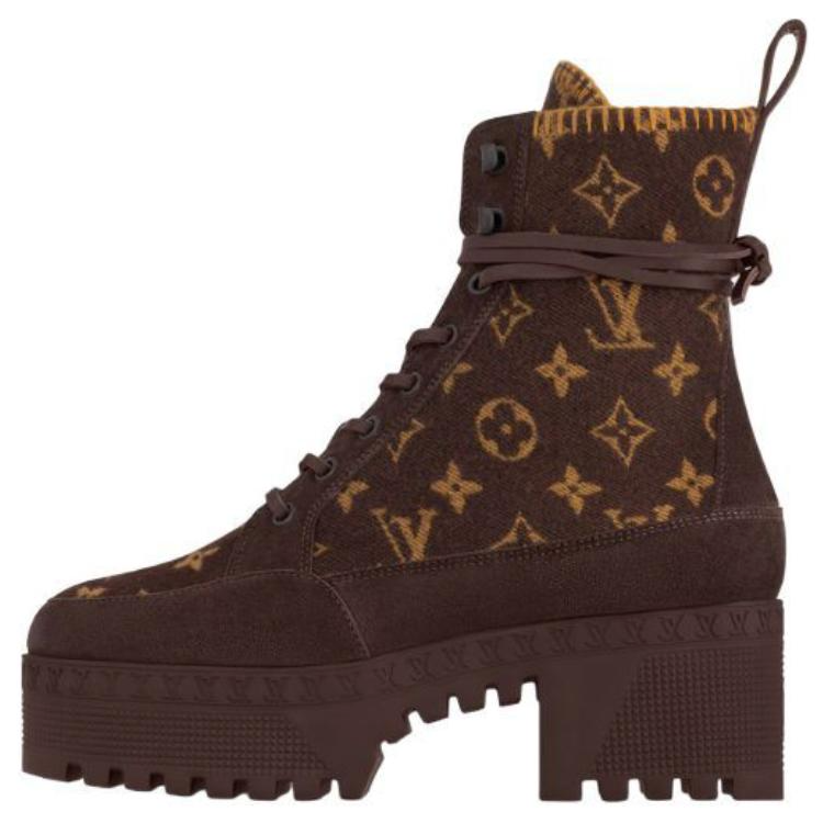 LOUIS VUITTON Laureate Ankle Boots 5cm Women's Brown