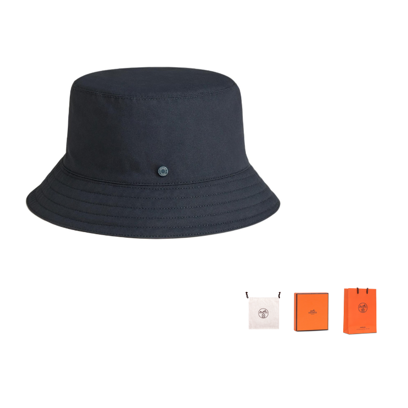 HERMES Canvas, Cotton Silk, Rayon Bucket Hats Men's Blue
