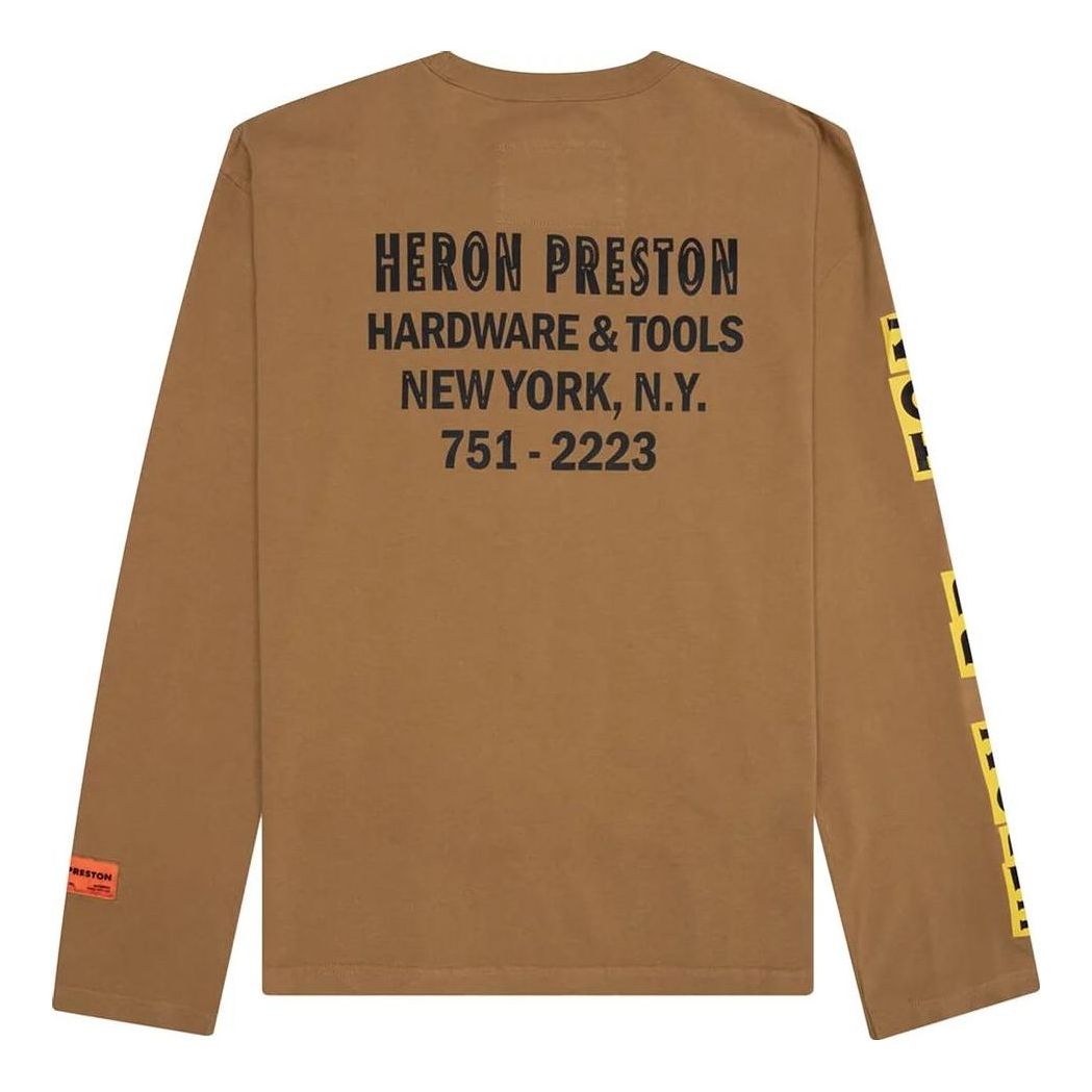 HERON PRESTON Hardware And Tools Long-Sleeve T-shirt 'Tobacco Brown Yellow' HMAB028F22JER0036419