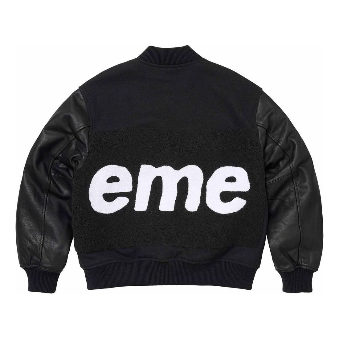 Supreme Big Logo Chenille Varsity Jacket 'Black Whtie' SUP-SS24-005