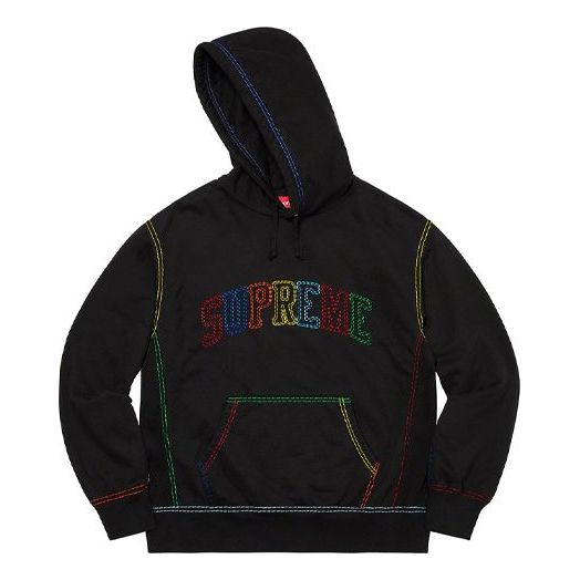 Supreme Big Stitch Hooded Sweatshirt 'Black' SUP-FW20-220