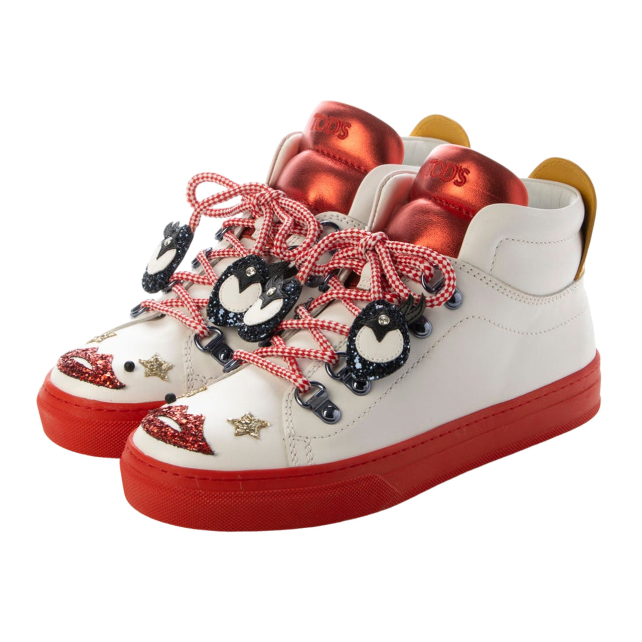 Tod's Embellished Leather High-Top Sneakers