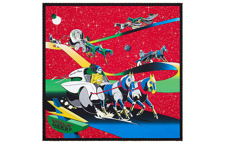 HERMES Silk Scarves Unisex Red