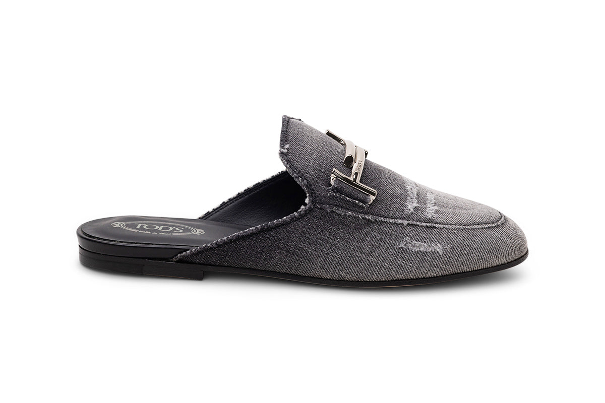 Tod's Denim Logo Mules