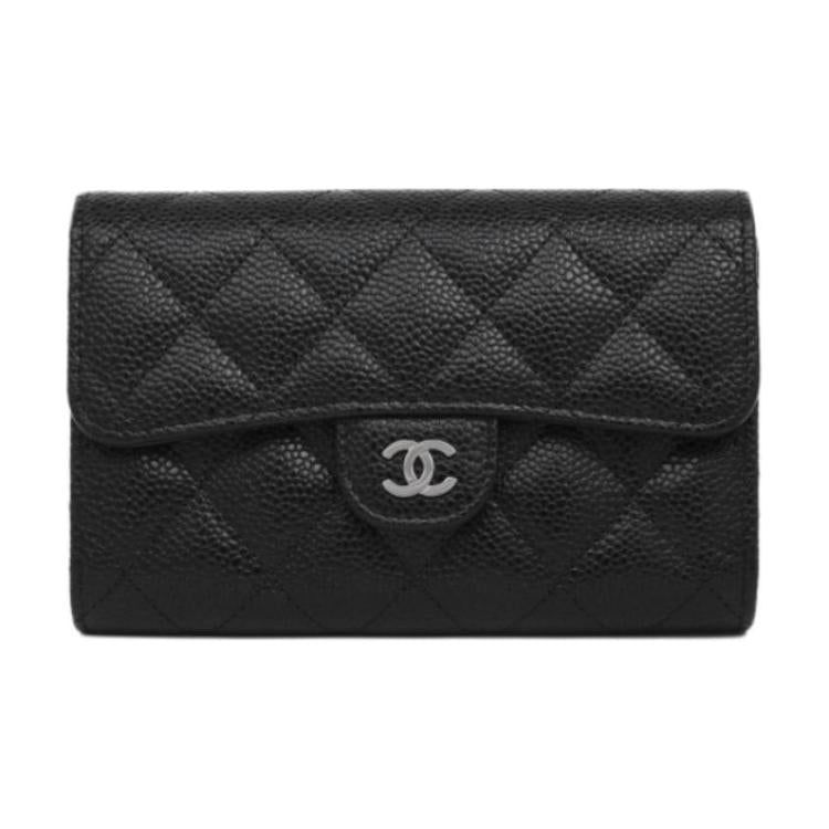 CHANEL Classic Medium Flap Wallet Black AP0232