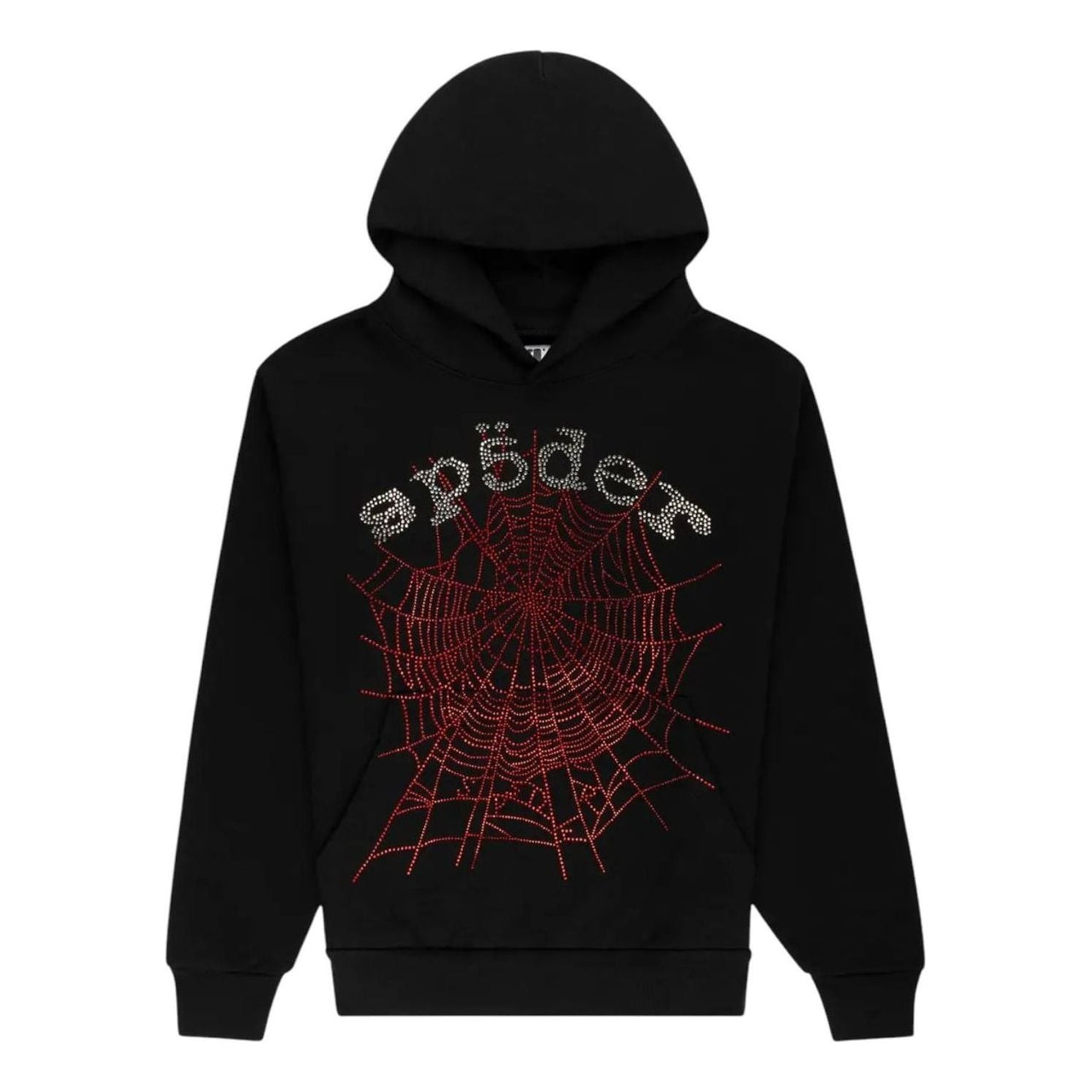 Sp5der Rhinestone OG Web V2 Hoodie 'Black' SS14FW24BLK