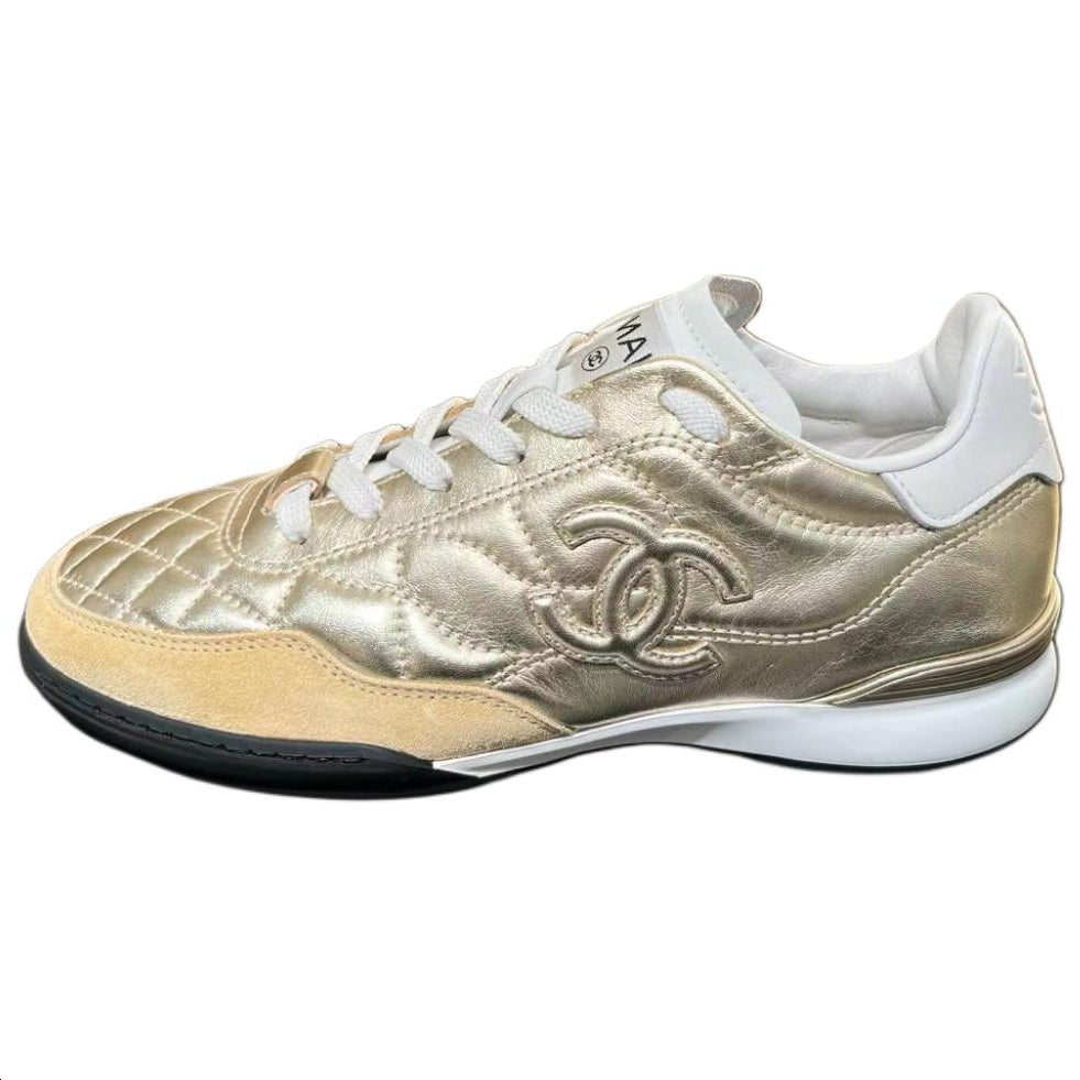 CHANEL Low Top Casual Shoes, German Army Trainers Women's Gold