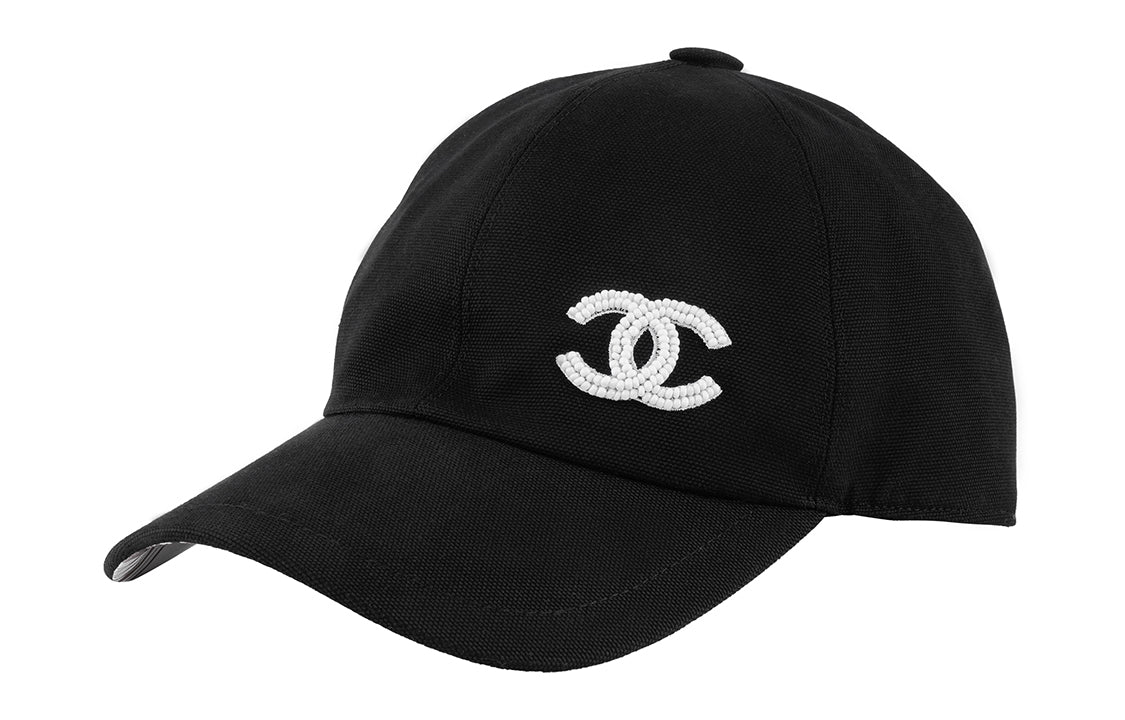CHANEL Cotton Baseball Caps Women's Black