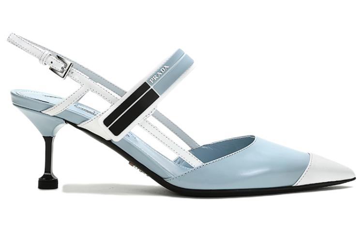 PRADA Slim Heel High Heels 6.5cm Women's Blue White