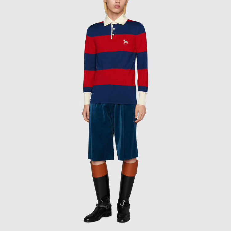 Gucci Striped Wool Polo 'Blue Red' 673844-XKB26-4358