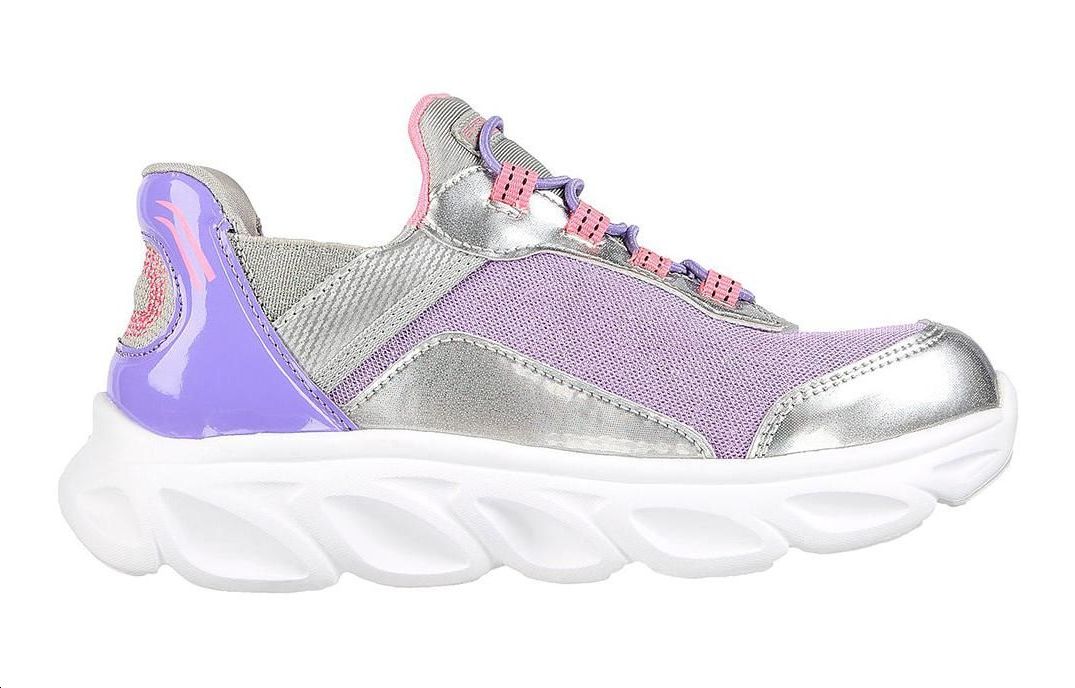 (GS) Skechers Flex Glide 'Silver Pink Purple' 302221L-GYLV