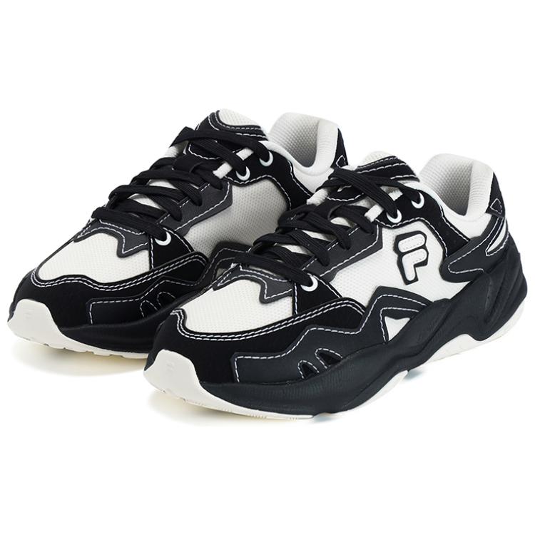 (WMNS) FILA FUSION FLASH Sneakers 'Black White' T12W331103FPB