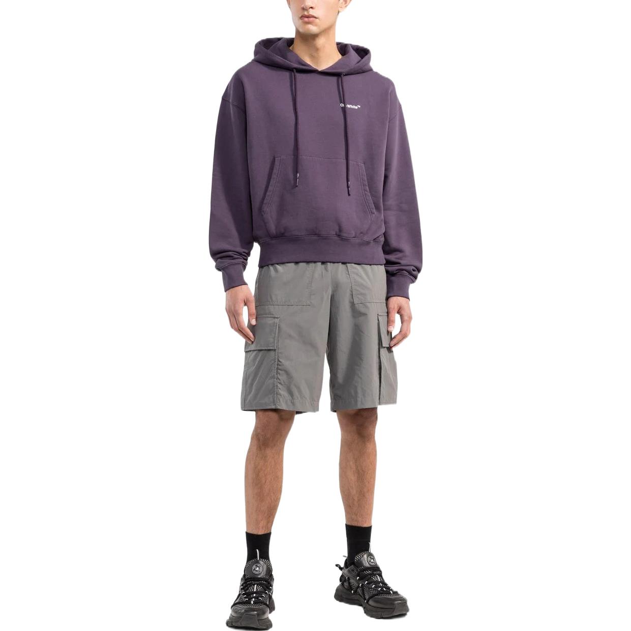 Men's Off-White FW22 Character Pattern Slogan Printing Purple OMBB037F22FLE0043501