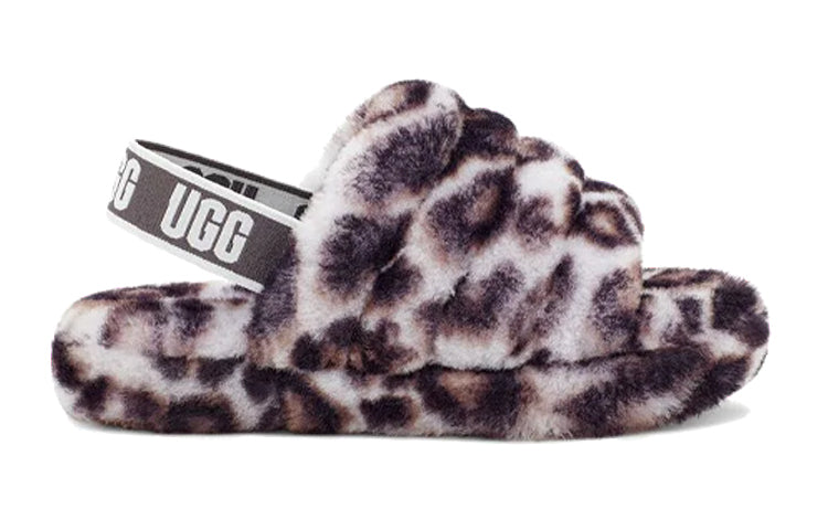 (PS) UGG Fluff Yeah Slide Panther Print Slipper 'Stormy Grey' 1123640K-SYGR