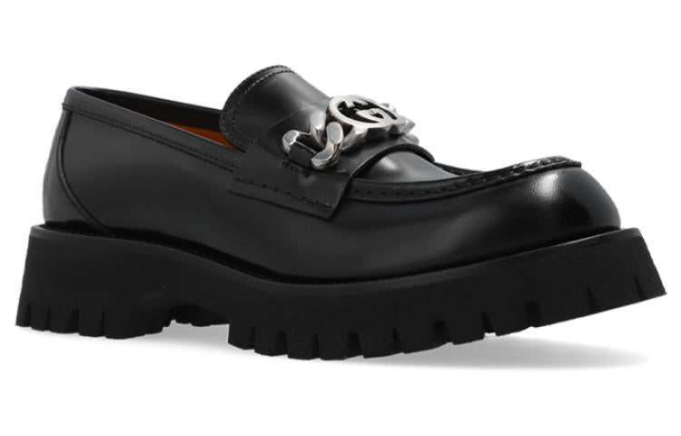 (WMNS) Gucci Lug Sole Loafer 'Black Leather' 752650-DS800-1000