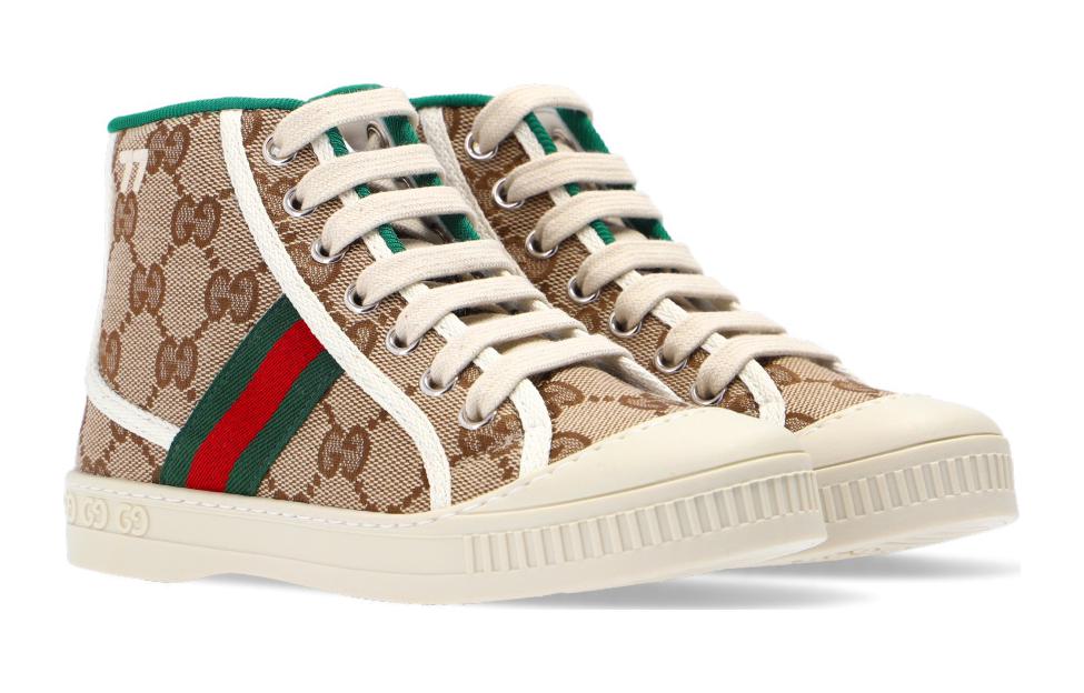 (GS) Gucci Gucci Tennis 1977 High Top Trainer 'Beige Ebony' 662214-HVKG0-9761