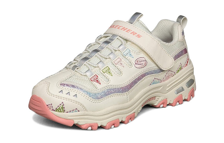 (GS) Skechers D'lites Shoes 'Beige Multi' 664178L-NAT