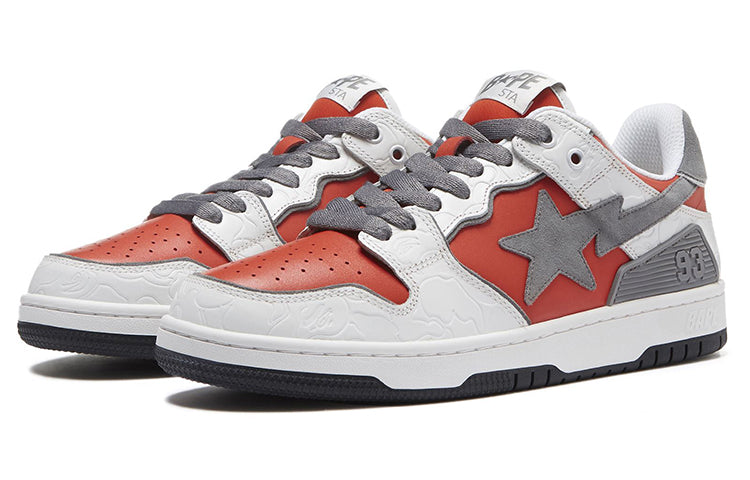 A BATHING APE Sk8 Sta White Red 1H80-191-017