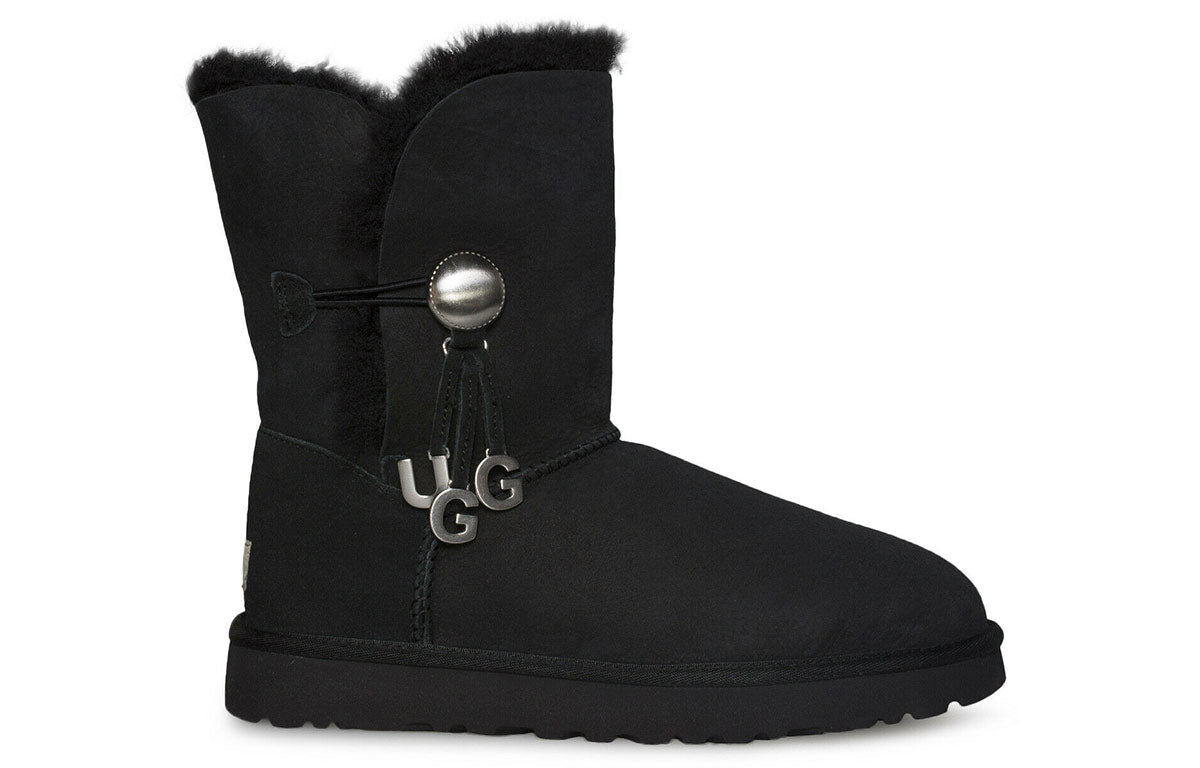 (WMNS) UGG Bailey Button Snow Boots Black 1096969-BLK