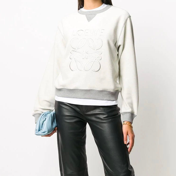 (WMNS) LOEWE FW20 Embroidery Logo Round Collar Female Grey S359341X95-1440