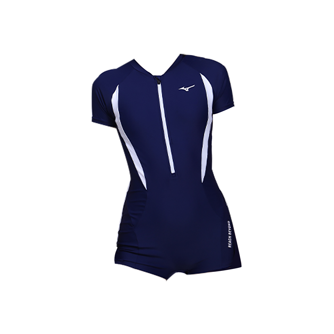 (WMNS) Mizuno Short Sleeve Swimsuit 'Navy' N2CA1359