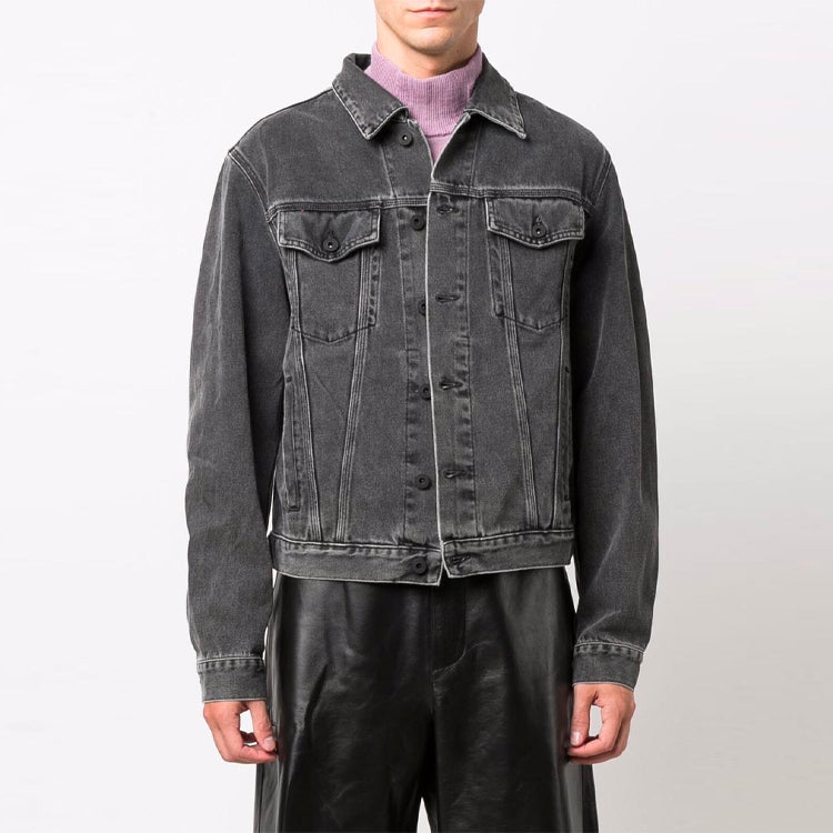 Off-White FW21 Denim Jacket Slim Fit Version Gray OMYE054F21DEN0030601