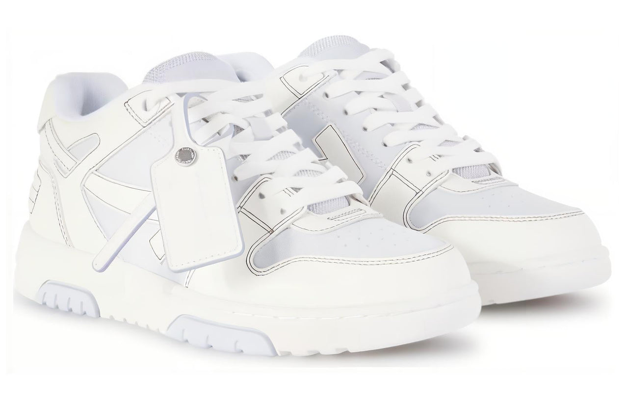 (WMNS) Off-White Out Of Office Leather Sneakers 'Light blue White' OWIA259S24LEA0044001