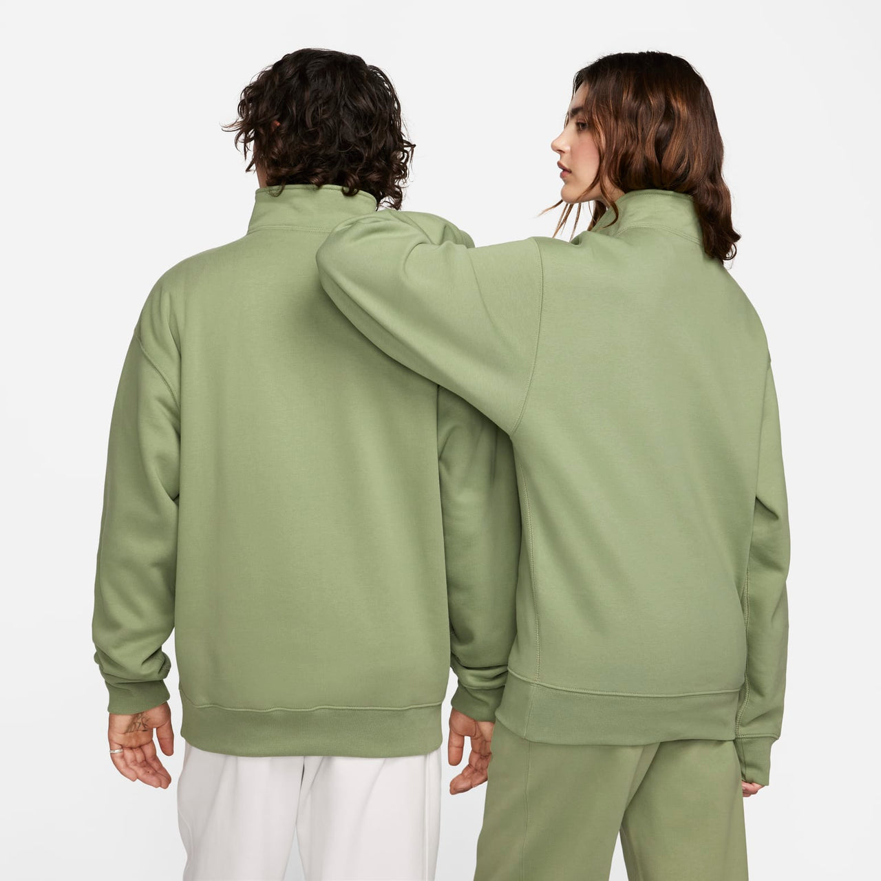 Nike Solo Swoosh Quarter-Zip Sweayshirt 'Oil Green' DQ5209-386