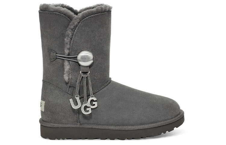 (WMNS) UGG Bailey Button UGG Charm Metallic Alphabet Version Fleece Lined 'Grey' 1114970-CHRC