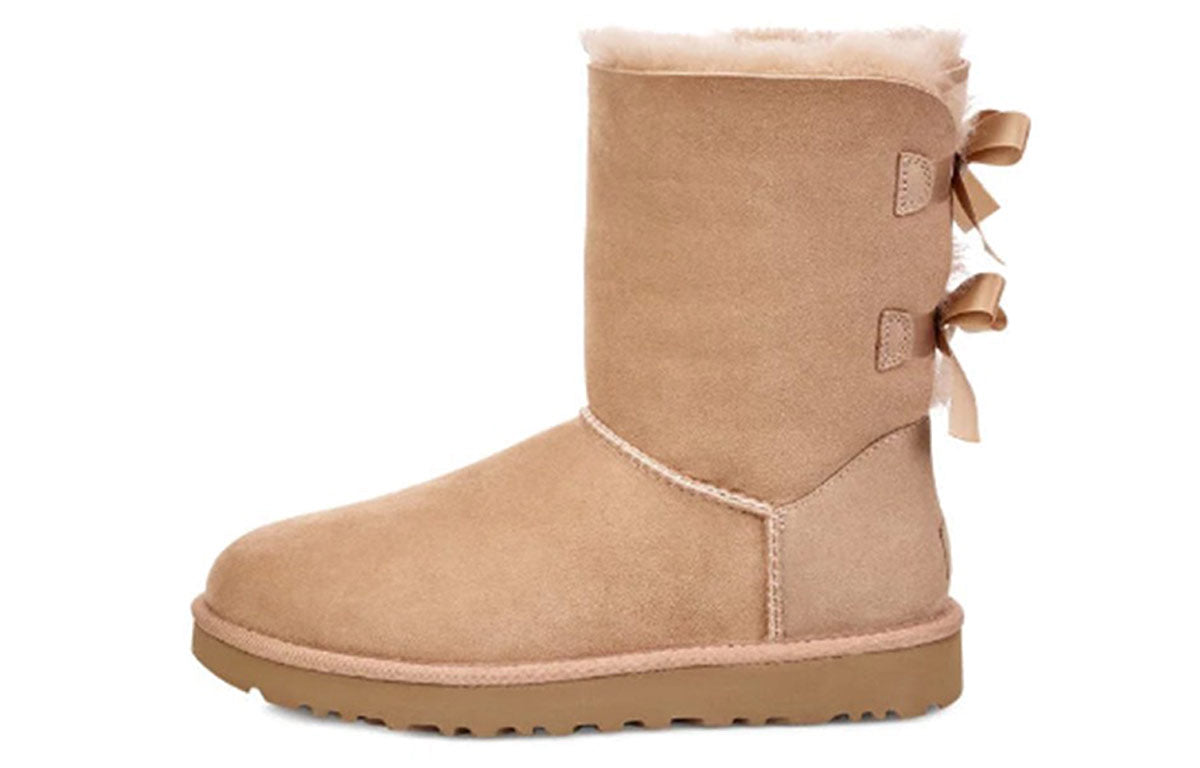 (WMNS) UGG Bailey Bow II 'Brown Yellow' 1016225-FAWN