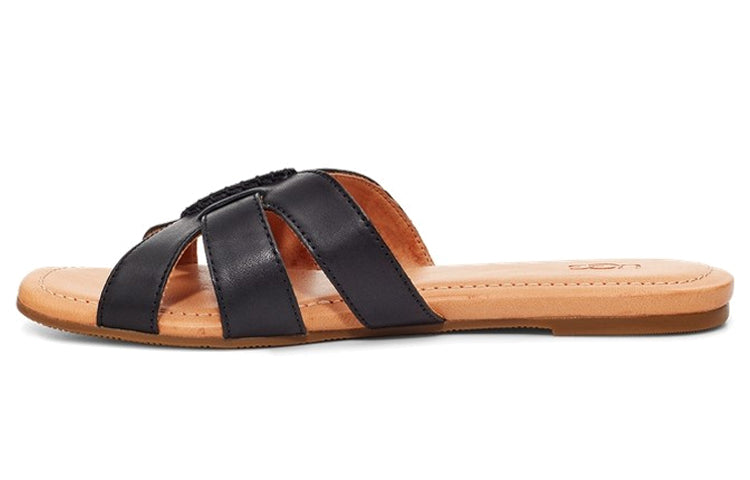 (WMNS) UGG Teague Black Slippers 'Black Brown' 1119750-BLLE