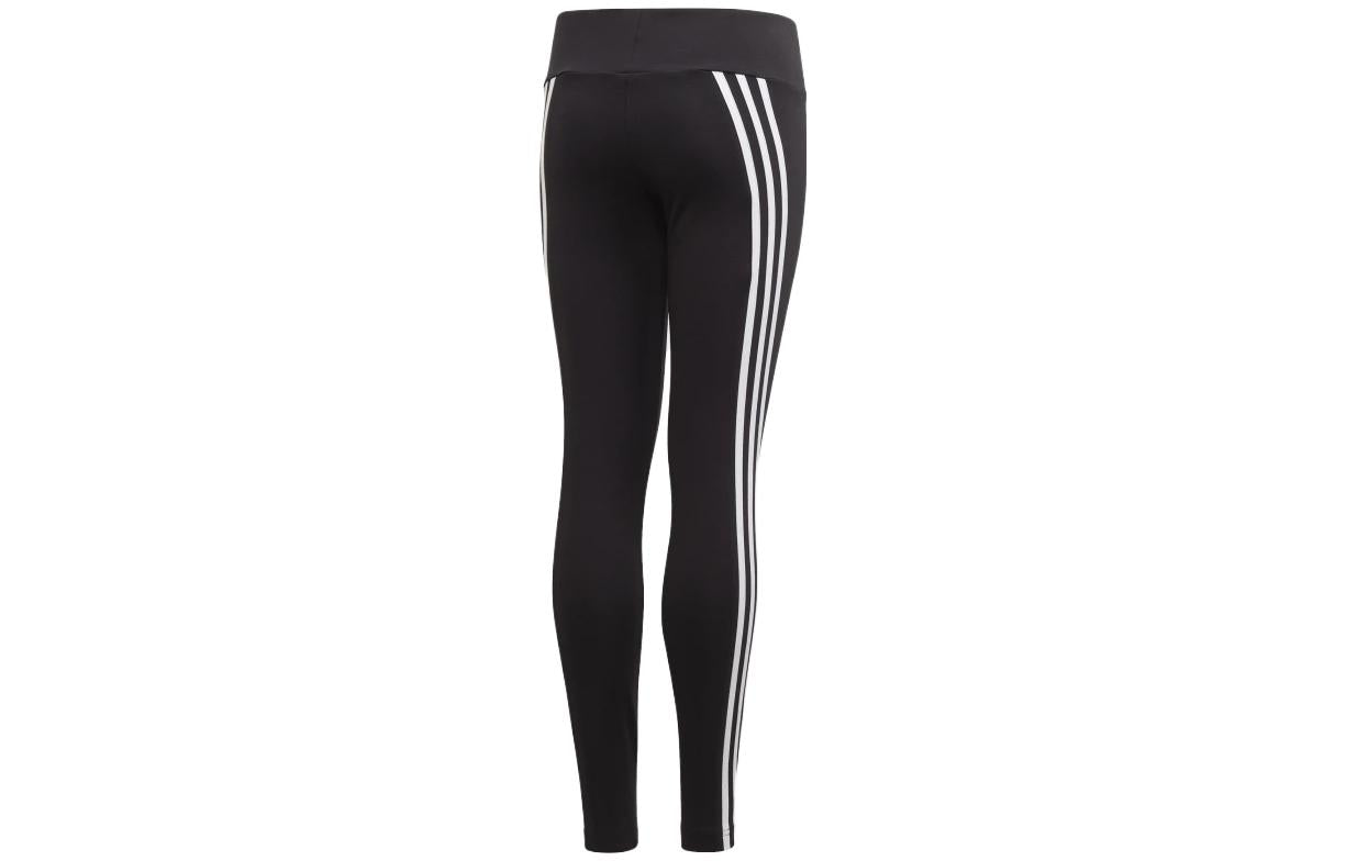 (GS) adidas 3-Stripes Cotton Tights 'Black' GE0945