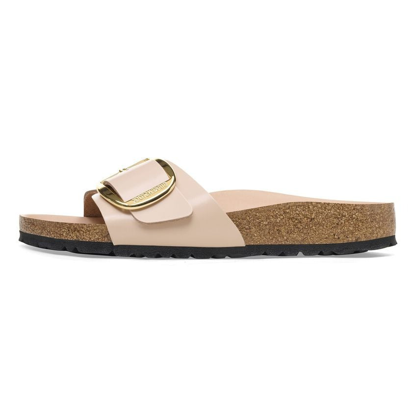 (WMNS) Birkenstock Madrid Big Buckle Natural Leather Patent Narrow FIt Sandals ' High Shine New Beige' 1026496