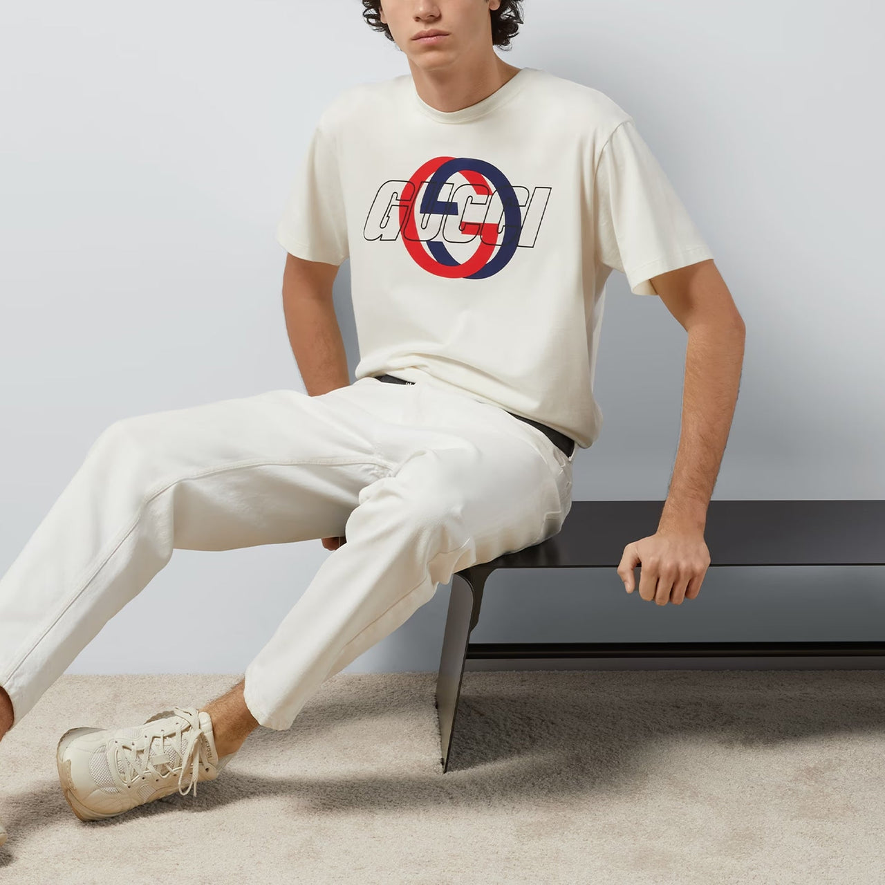 Gucci Cotton Jersey Printed T-Shirt 'White' 771758-XJF7C-9095