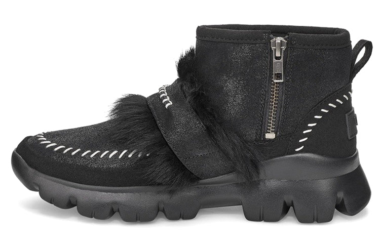 (WMNS) UGG Fluff Punk Ankle Boot 'Black' 1107309-BLK