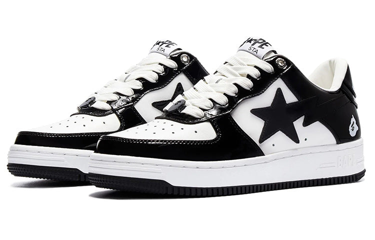 A Bathing Ape Bape Sta Patent Leather 'Black White' 1I70-191-002-BLACK