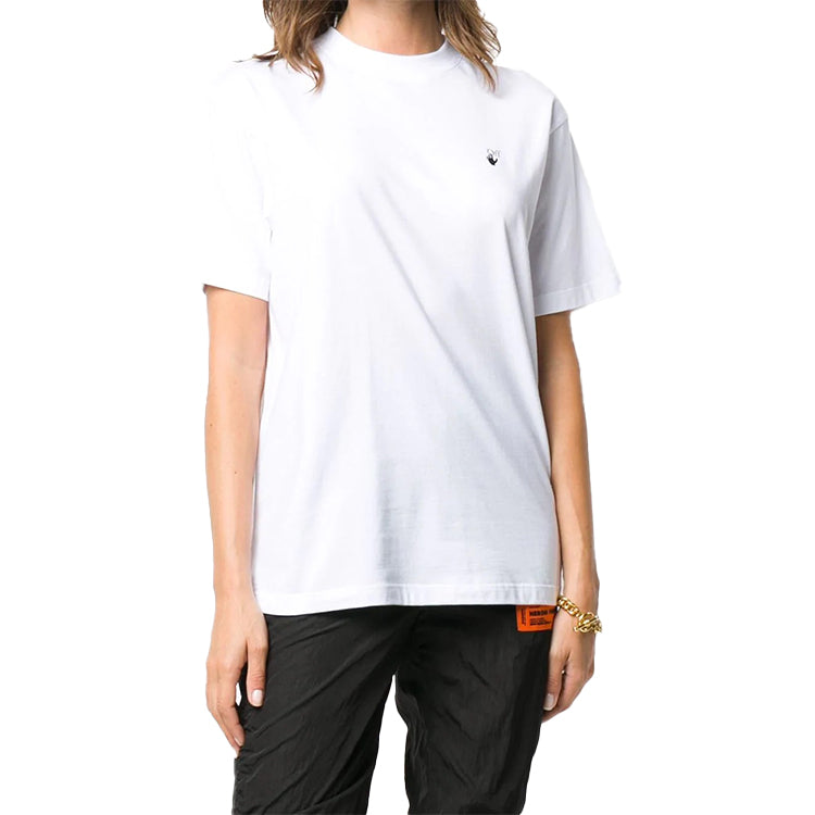 (WMNS) Off-White Back Flowers Arrow Short Sleeve White OWAA049E20JER0090155