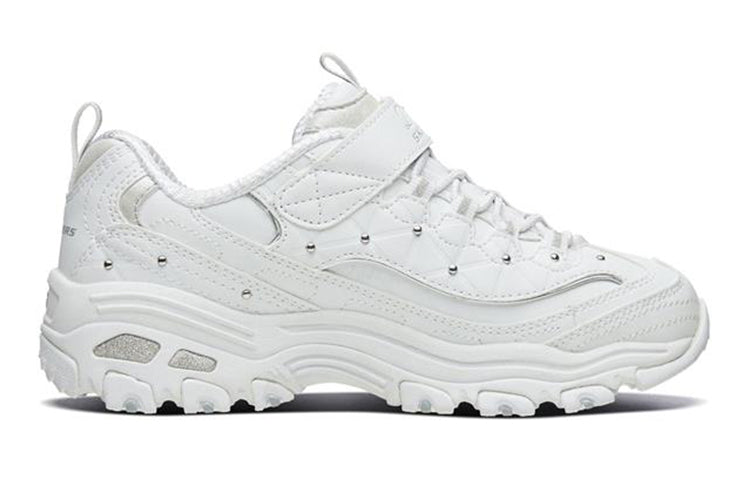 (GS) Skechers D'Lites 1.0 'White Silver' 664126L-WSL