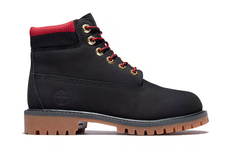 (GS) Timberland 6 Inch Premium Waterproof Boots 'Black Red' A2FNV001