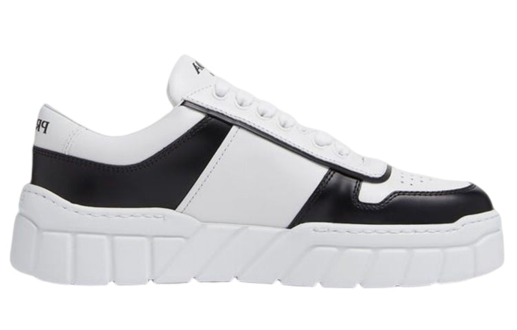 (WMNS) PRADA Soft Padded Nappa Leather Laced-Up Shoes 'White Black' 1E946M_3LJ6_F0964