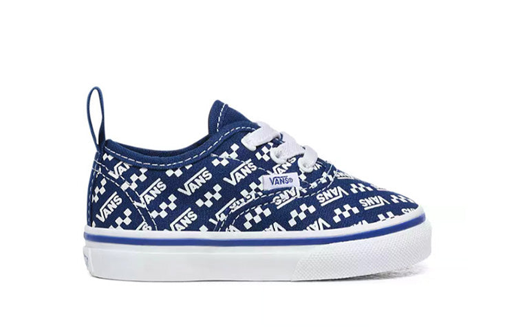 (TD) Vans Authentic Elastic Laces 'Logo Repeat - True Blue' VN0A4BUYWH8