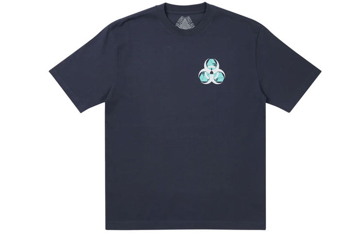 PALACEBIO Hazard Navy Triangle Back Pattern Logo Short Sleeve Unisex Navy Blue P20TS151